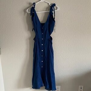 Zara Navy Dress with Button Detail